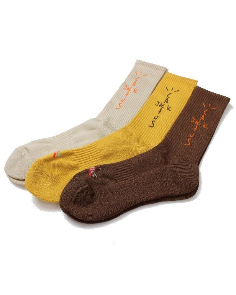 Cactus Jack Travis Scott Socks - Brown and White
