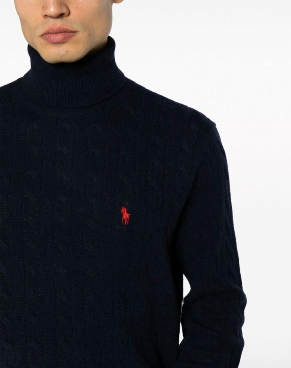 Ralph Lauren Collor Sweater - Navy blue