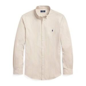 Ralph Lauren Beige – White Striped Casual Shirt